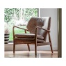 Cosy Mid-Century Modern Armchair - Brown Leather