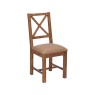 Halsey Reclaimed Cross Back Dining Chair With Fabric Seat